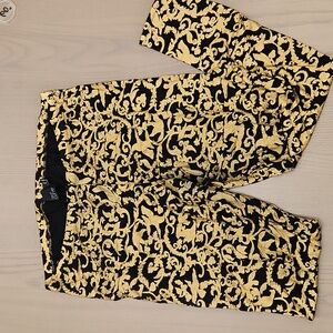 Black and Gold patterned ASOS Curve leggings